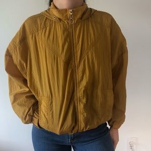 Yellow windbreaker jacket